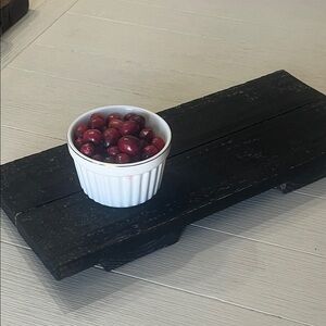 Rustic Black Wooden Serving Board Riser Display Stand Handmade